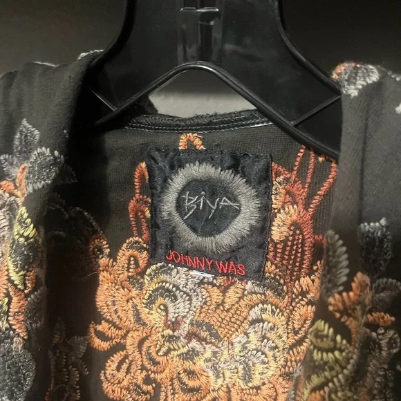 Johnny Was Black Floral Embroidered Jacket - Picture 2 of 4